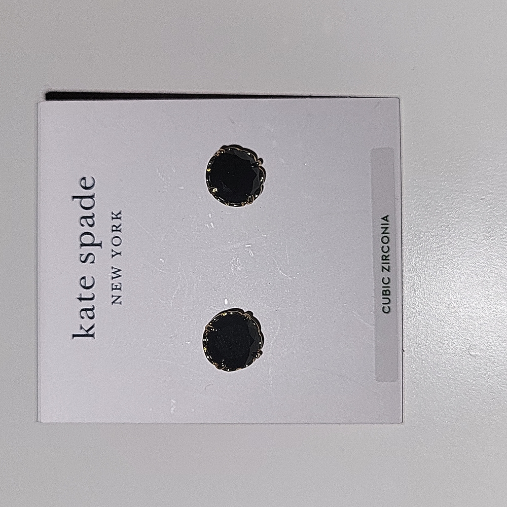 NWT Kate Spade that sparkle in jet (black) cubic zirconia earrings